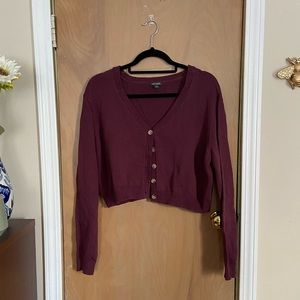 Wild Fable mauve cropped cardigan sweater